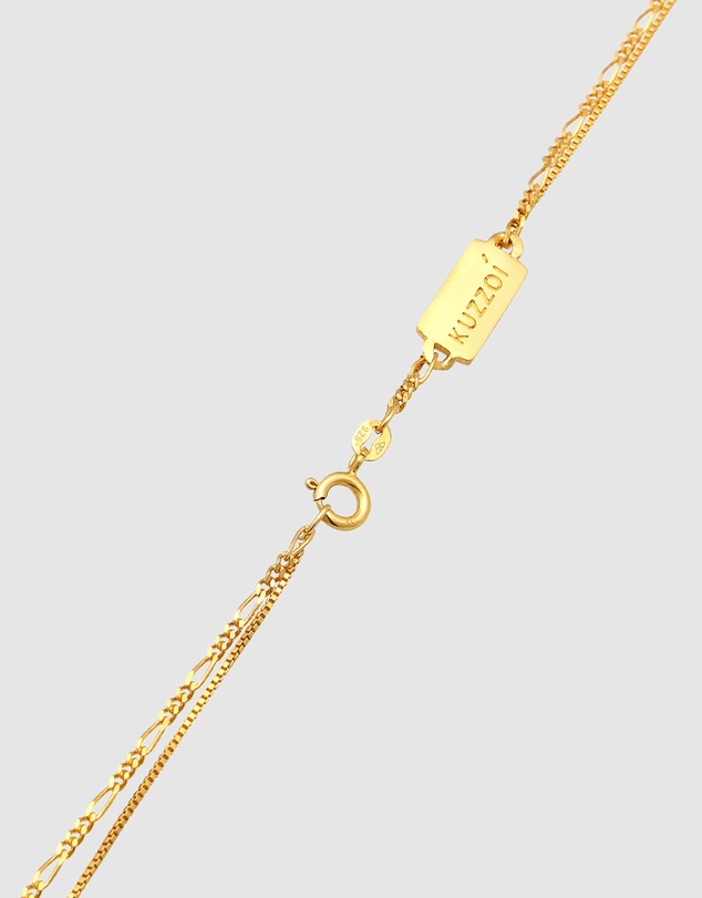 Kuzzoi - ICONIC EXCLUSIVE - Tag Pendant Necklace in Gold-Plated 925 Sterling Silver