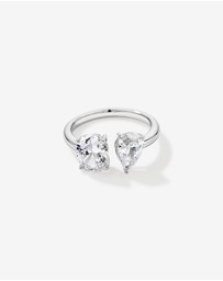 Michael Hill - Pear and Oval Shape Cubic Zirconia Toi Et Moi Ring in Sterling Silver