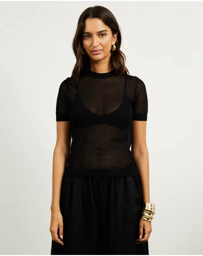 Minima Esenciales - Nixi Semi Sheer Knitted Top