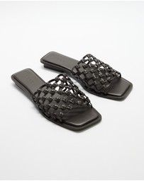 AERE - Leather Braided Slides