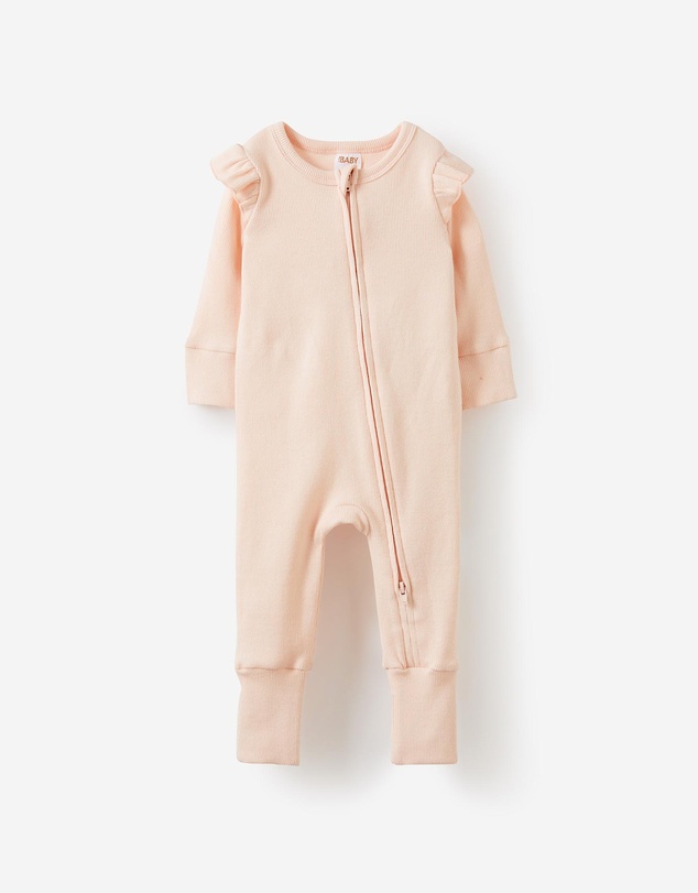 Cotton On Kids - Growie Long Sleeve Rib Romper