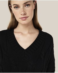 Papinelle - Cotton Cashmere Cable V-Neck Jumper