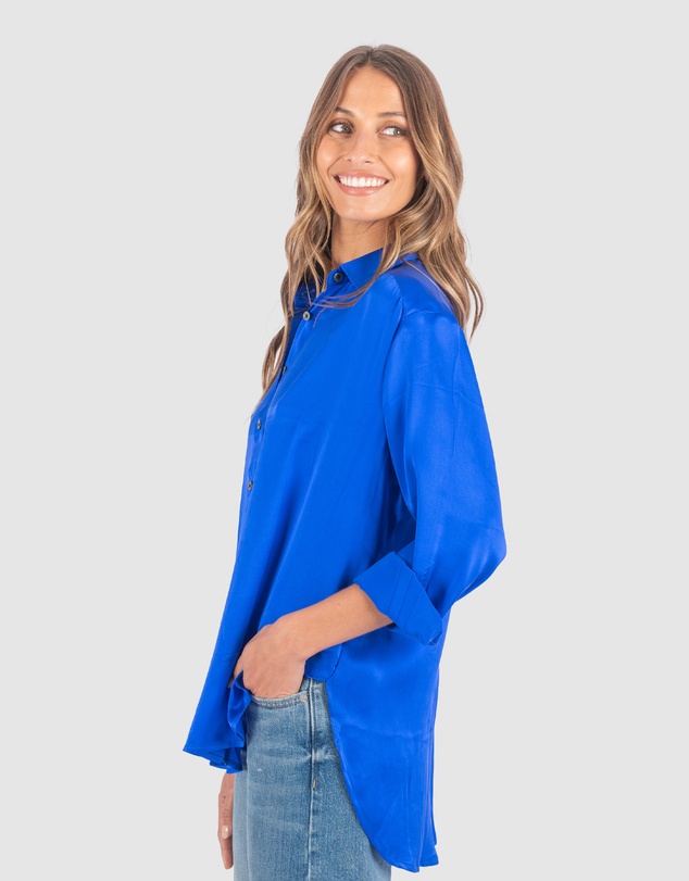 CAMIXA - Soie Satin Oversized Silk Shirt