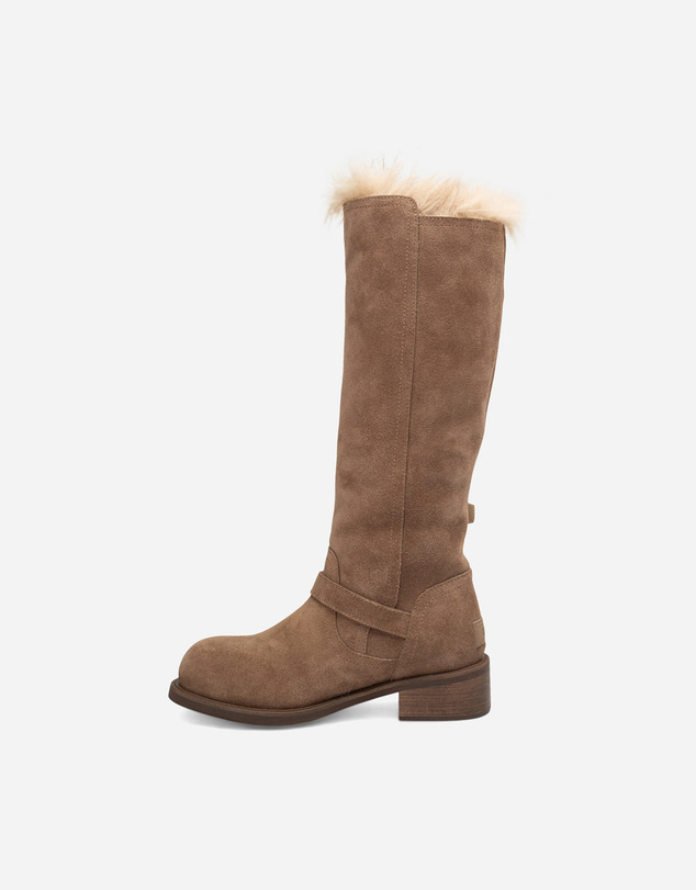 Ozwear Connection Uggs - UGG Fur Trim Buckle Long Boot