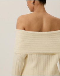 Tussah - Elena Ribbed Off The Shoulder Jumper