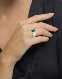 Elli Jewelry - Ring Quartz Rectangle 925 Sterling Silver