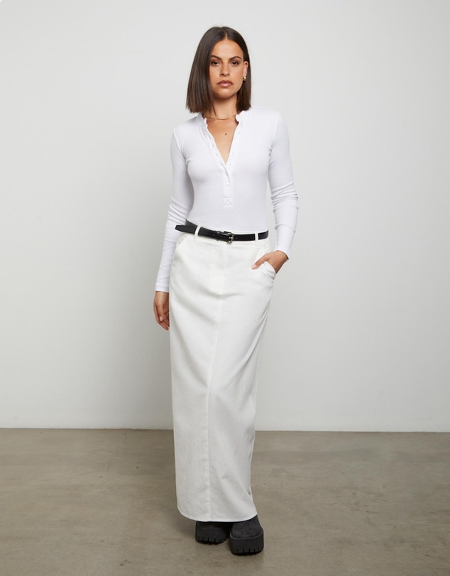 General Pants Co. Basics - Button Front Long Sleeve Bodysuit
