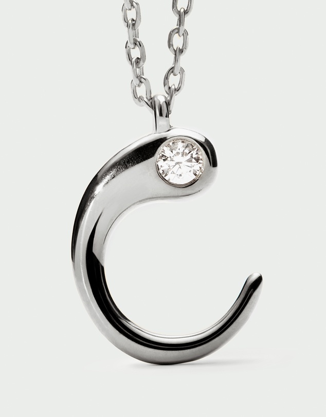 PDPAOLA - Initial 2026 C Silver Pendant Necklace
