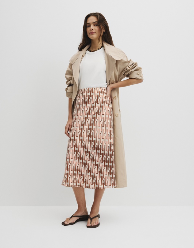 Country Road - Print Bias Midi Skirt