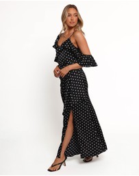 Petal & Pup - Adelina Maxi Dress - Black Polka Dot