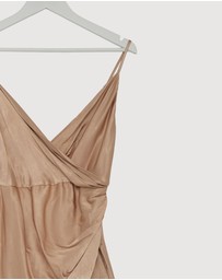 Revibe - Repaired Shona Joy La Lune Cross Draped Maxi Dress - AU 8
