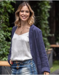 CAMIXA - Jackie Oversized Linen Blazer Jacket