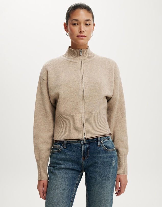 Cotton On - Lotus Cinched Zip Knit