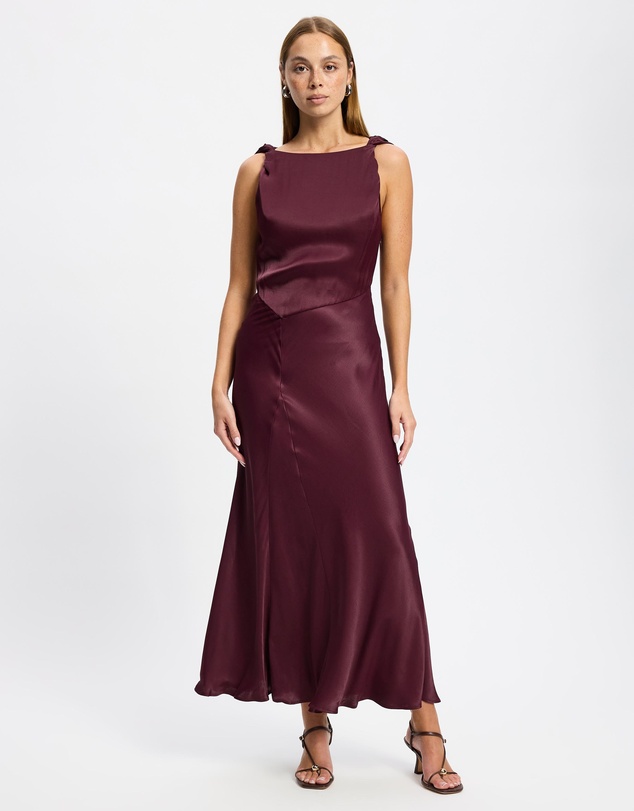 & Other Stories - Twist-Detail Satin Midi Dress
