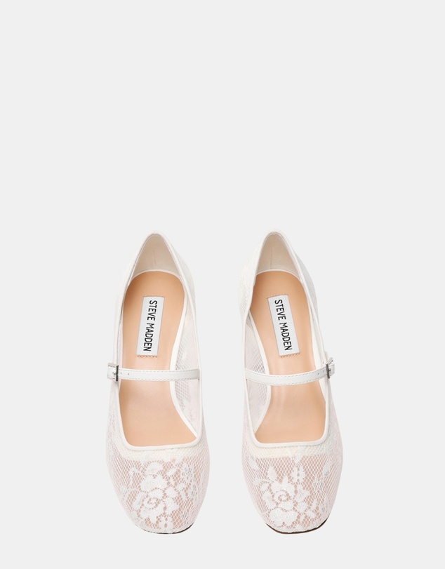 Steve Madden - Hawke-L White Lace Heels
