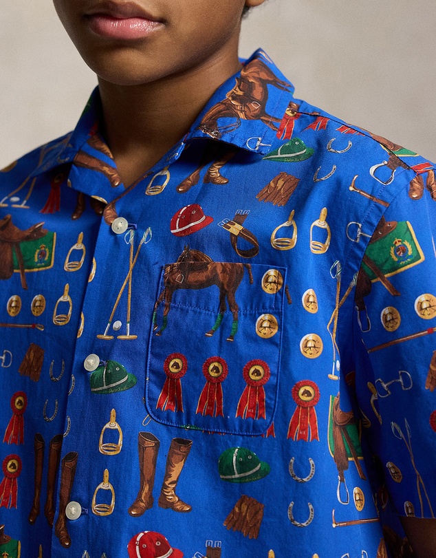 Polo Ralph Lauren - Equestrian-Print Cotton Camp Shirt - Teens