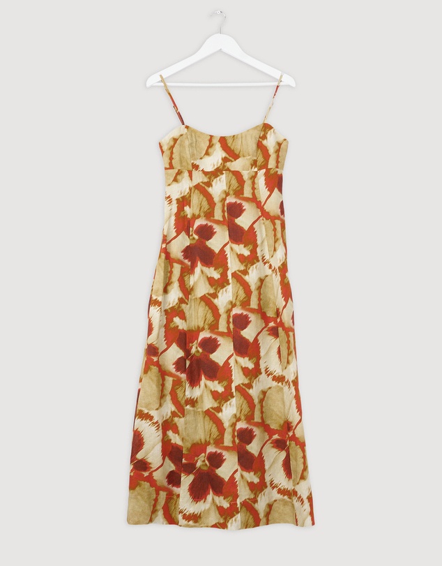 Revibe - Repaired Lover Tacita Linen Midi Dress - AU 8
