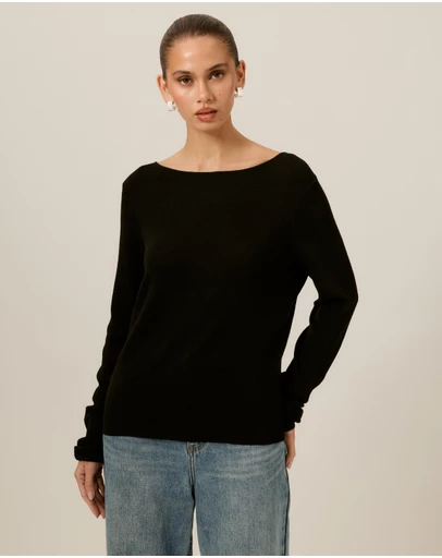 Tussah - Violet Fine Knit Boat Neck Top