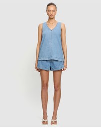 KIVARI - Emilie Denim Top