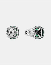 Swarovski - Birthstone Stud Earrings, Square Cut, May, Green, Rhodium Plated