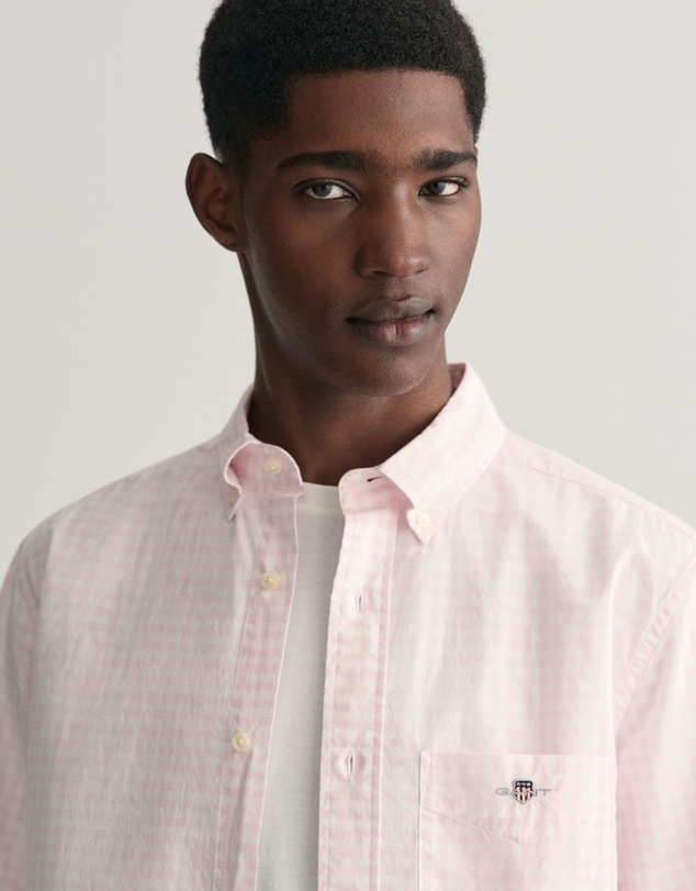 Gant - Regular Fit Classic Gingham Poplin Short Sleeve Shirt