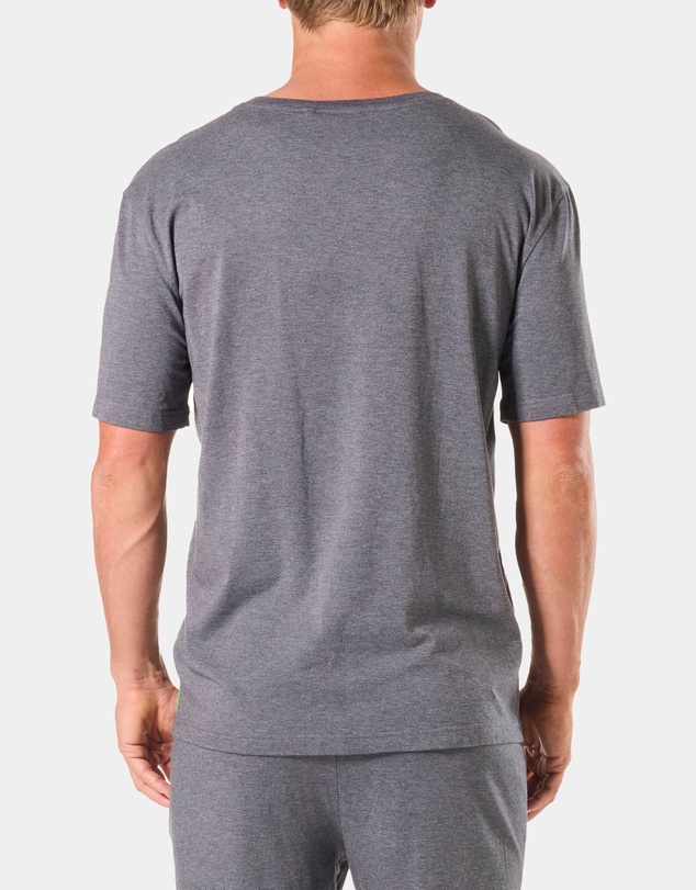 Mitch Dowd - Mens Soft Bamboo Crew Neck Sleep Tee - Grey Marle