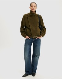 Cotton On - Cove Faux Suede Biker Jacket