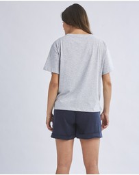 Angel Maternity - Versatile and Comfortable Maternity Cotton Tee in Marl Grey