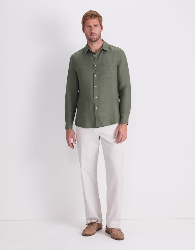 Sportscraft - Long Sleeve Linen Yarn Dyed Shirt