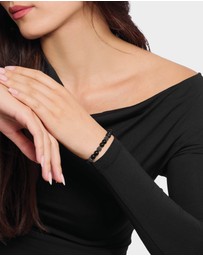THOMAS SABO - THOMAS SABO Obsidian bracelet with three zirconia beads