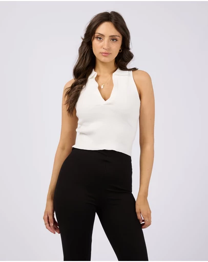 All About Eve - Carrie Knit Top Vintage White