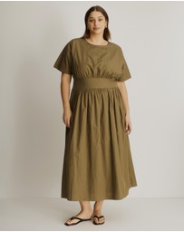 Atmos&Here Curvy - Nicky Cotton Poplin Midi Dress