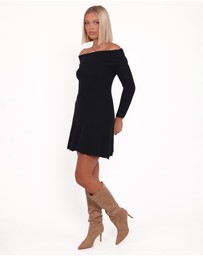 Petal & Pup - Francisco Long Sleeve Mini Dress - Black