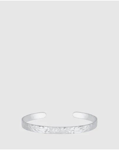 Kuzzoi - ICONIC EXCLUSIVE - Hammered Cuff Bracelet in 925 Sterling Silver