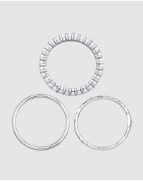 Elli Jewelry - Ring Stack Of 3 Set with Synthetic Pearl in 925 Sterling Silver