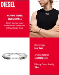 Diesel - D Logo Silver Bracelet