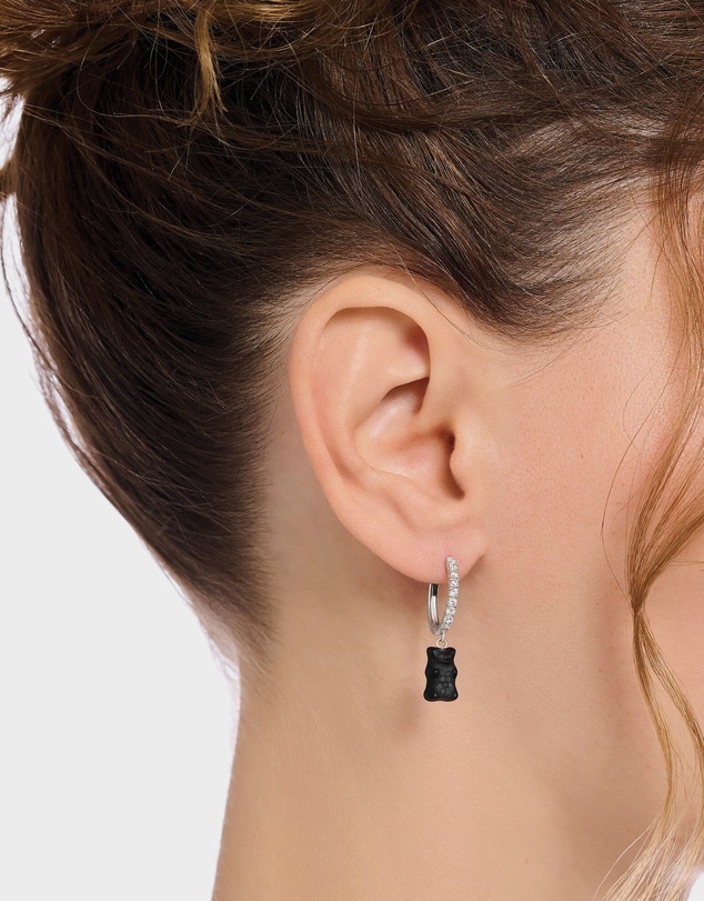 THOMAS SABO - Single hoop earring with black Goldbear pendant & zirconia