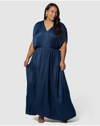 Pink Dusk by Curve Project - Aphrodite Satin Maxi Dress