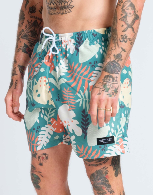 Vacancy Co - Abstract Leaf Swim Short