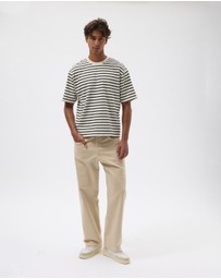 AERE - Heavyweight Stripe SS Tee