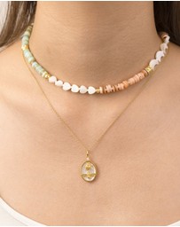 Wanderlust + Co - Aura Beaded Gold Necklace