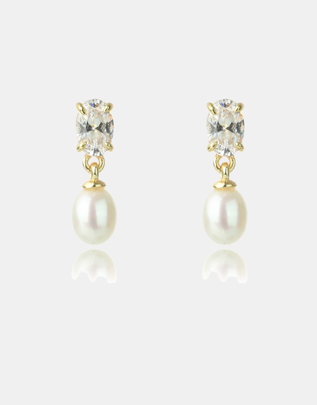 Georgini - GEORGINI OCEAN WHITSUNDAYS FRESHWATER PEARL EARRINGS GOLD