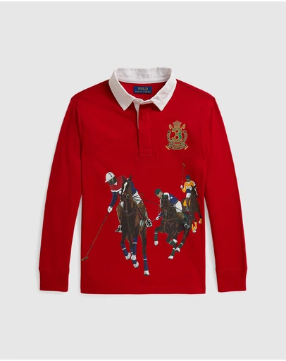 Polo Ralph Lauren - Equestrian-Print Cotton Rugby Shirt - Babies-Teens