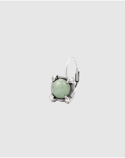 Haze & Glory - ICONIC EXCLUSIVE - Jade Single Lever-Back Earring in Oxidised 925 Silver