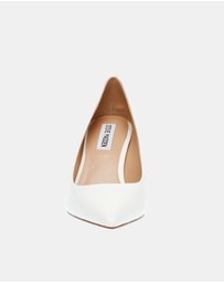 Steve Madden - Can-Do White Leather Heels