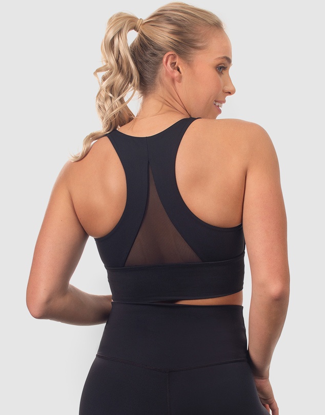 B Free Intimate Apparel - Mesh Racer Long Line Sports Bra (B-C-D-DD-E) Cup