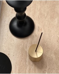 Black Blaze - Column Brass Candle Holder