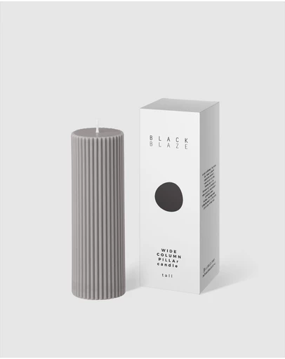 Black Blaze - Wide Column Pillar Candle