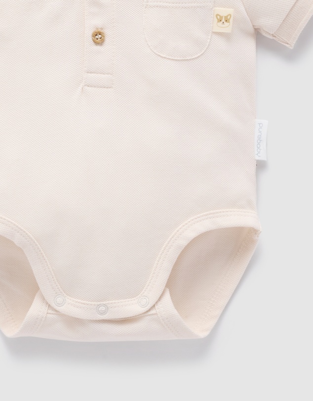 Purebaby - Polo Bodysuit- Kids-Babies