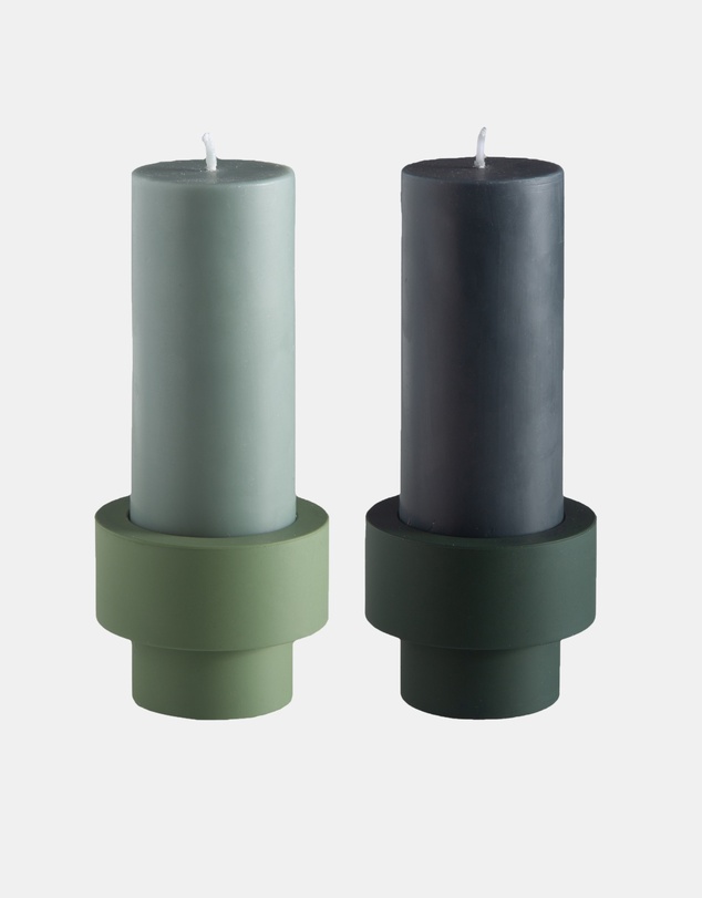 porter green - escc small pillar candle soy-blend unscented candles